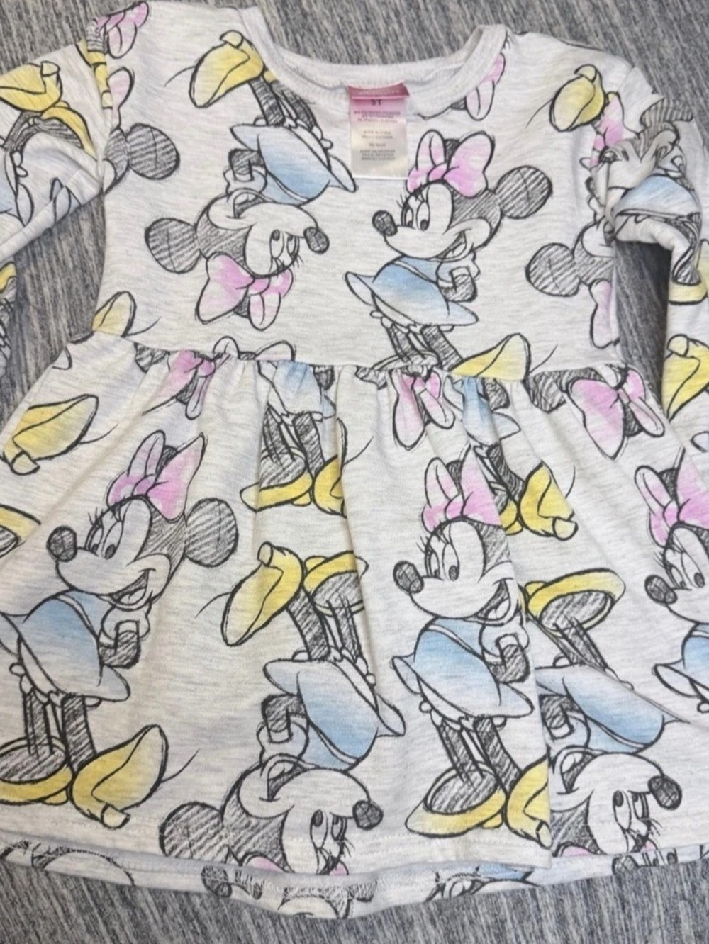 Disney Junior Minnie Mouse Dress Girls 3T Gray & Pink